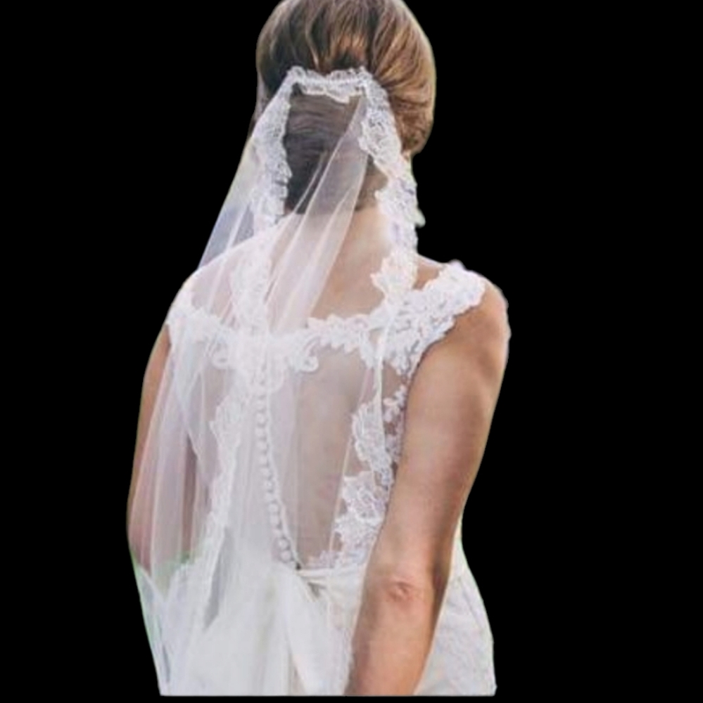 MORI LEE Blush with Lace Overlay Wedding Dress with belt size 10 - Picture 5 of 17